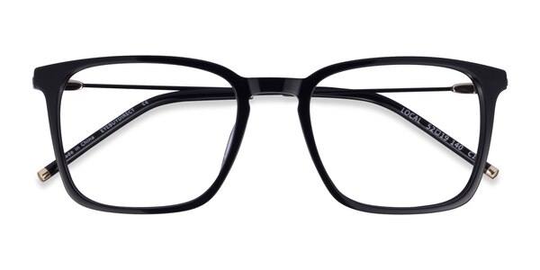 Local Rectangle Black Gold Full Rim Eyeglasses | Eyebuydirect