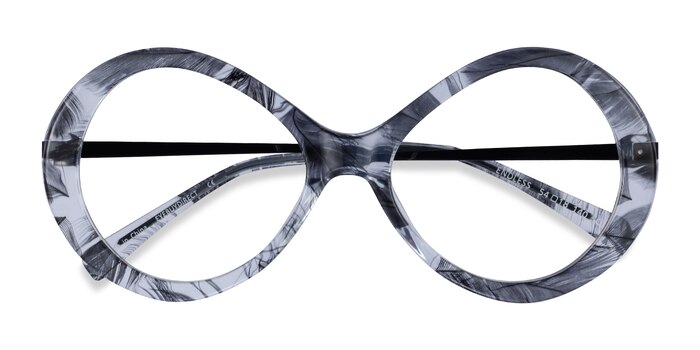 Black Striped Endless -  Acetate Eyeglasses