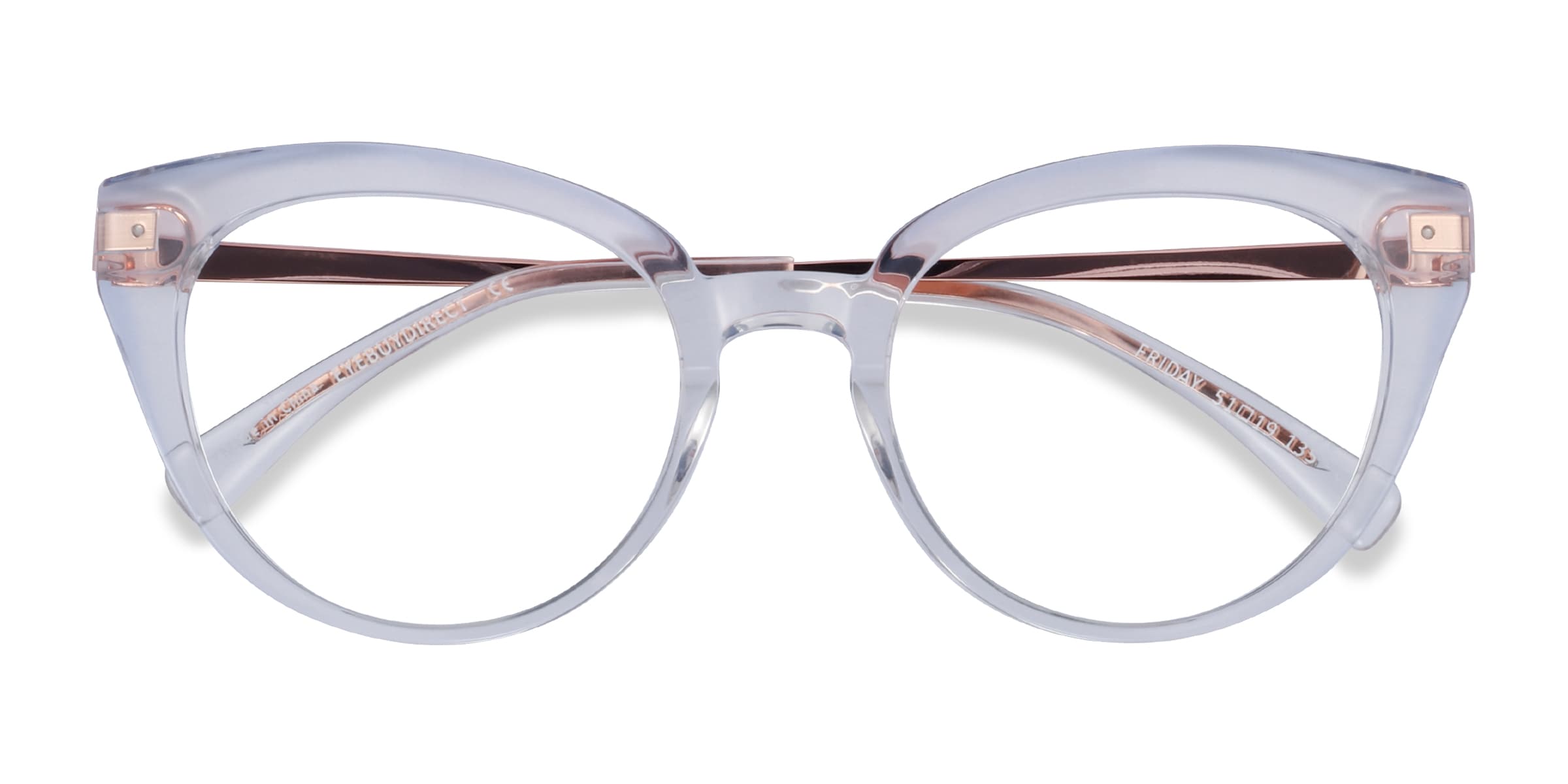 Friday Cat Eye Clear Purple Glasses for Women |
