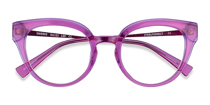 Clear Purple Swerve -  Acetate Eyeglasses