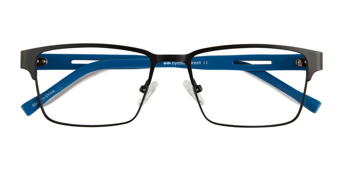 Matte Black Blue Victory -  Carbon Fiber Eyeglasses