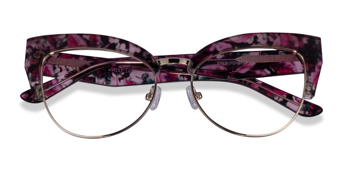 Red Floral Gold Freesia -  Acetate Eyeglasses