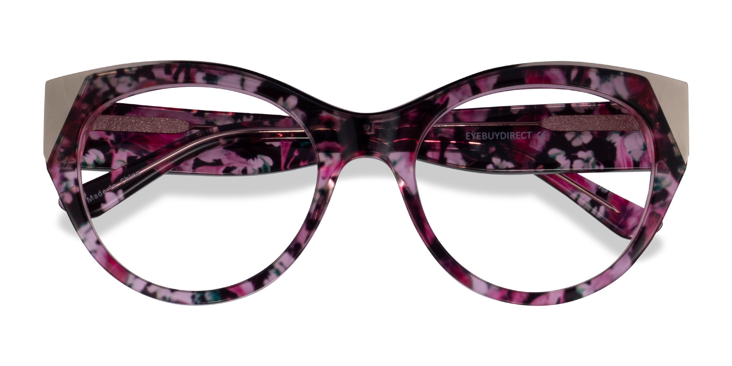 Female s horn Red Floral Gold Metal,Acetate Prescription eyeglasses - Eyebuydirect s Lilium