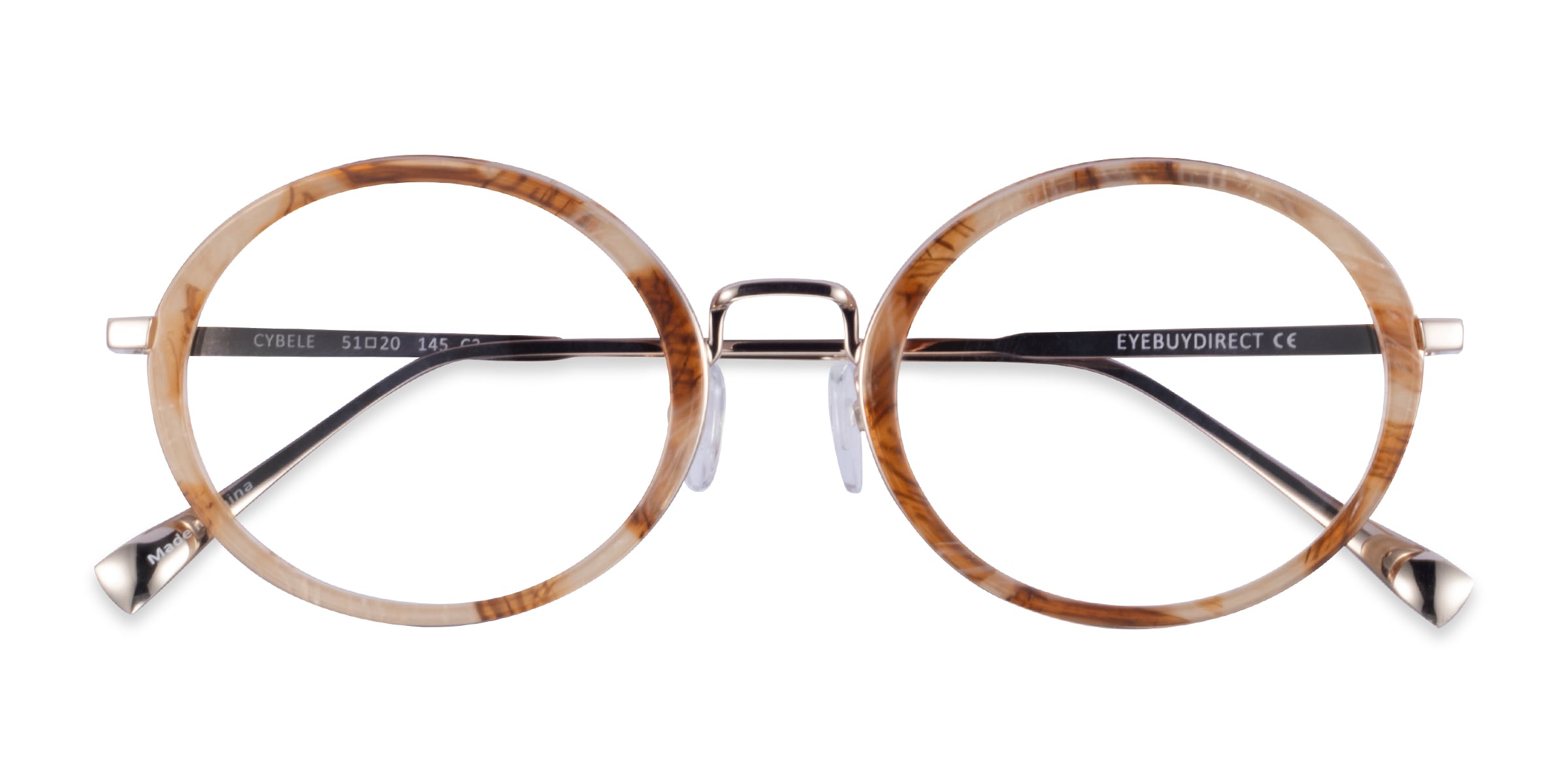 Female s oval Brown Floral Gold AcetateMetal Prescription eyeglasses - Eyebuydirect s Cybele 192$