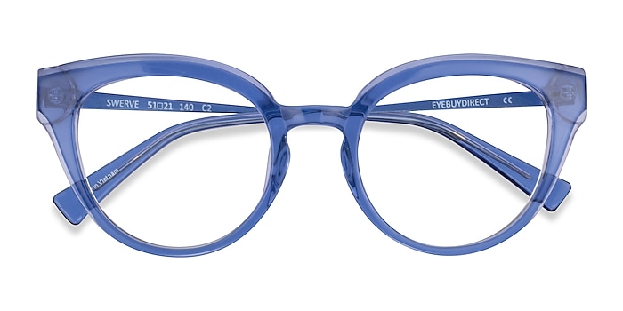 Clear Blue Swerve -  Acetate Eyeglasses