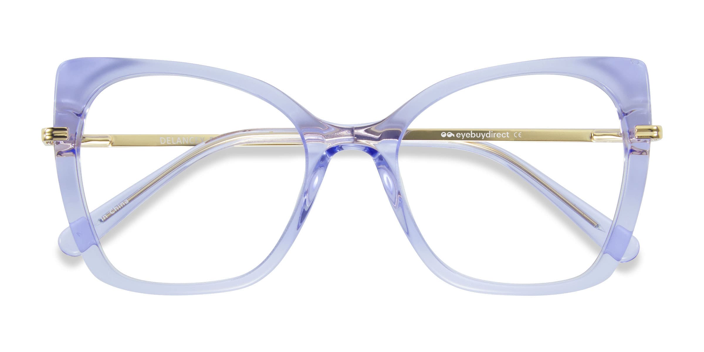 Delancey Cat Eye Clear Blue Purple Glasses for Women |