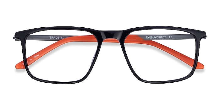 Black Gunmetal Orange Trade -  Acetate Eyeglasses