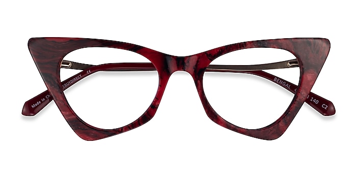 Red Floral Bengal -  Acetate Eyeglasses