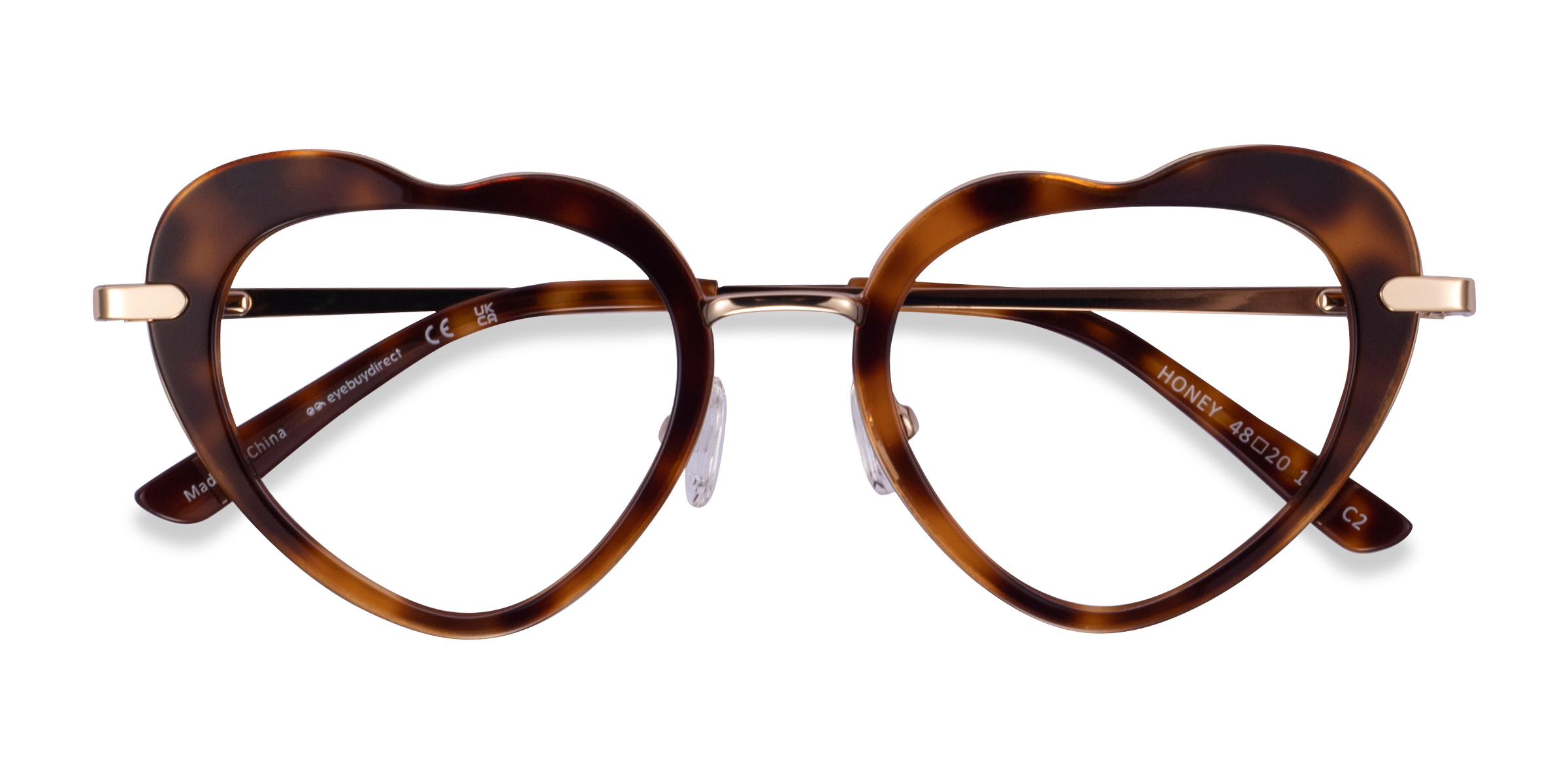 Female s heartAcetate,Metal Prescription eyeglasses - Eyebuydirect s Honey