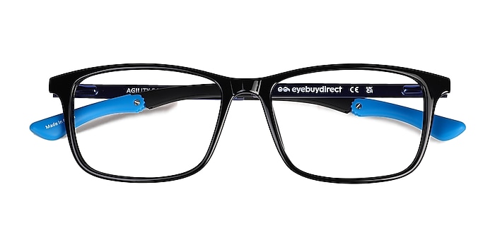 Solid Black Agility -  Metal Eyeglasses