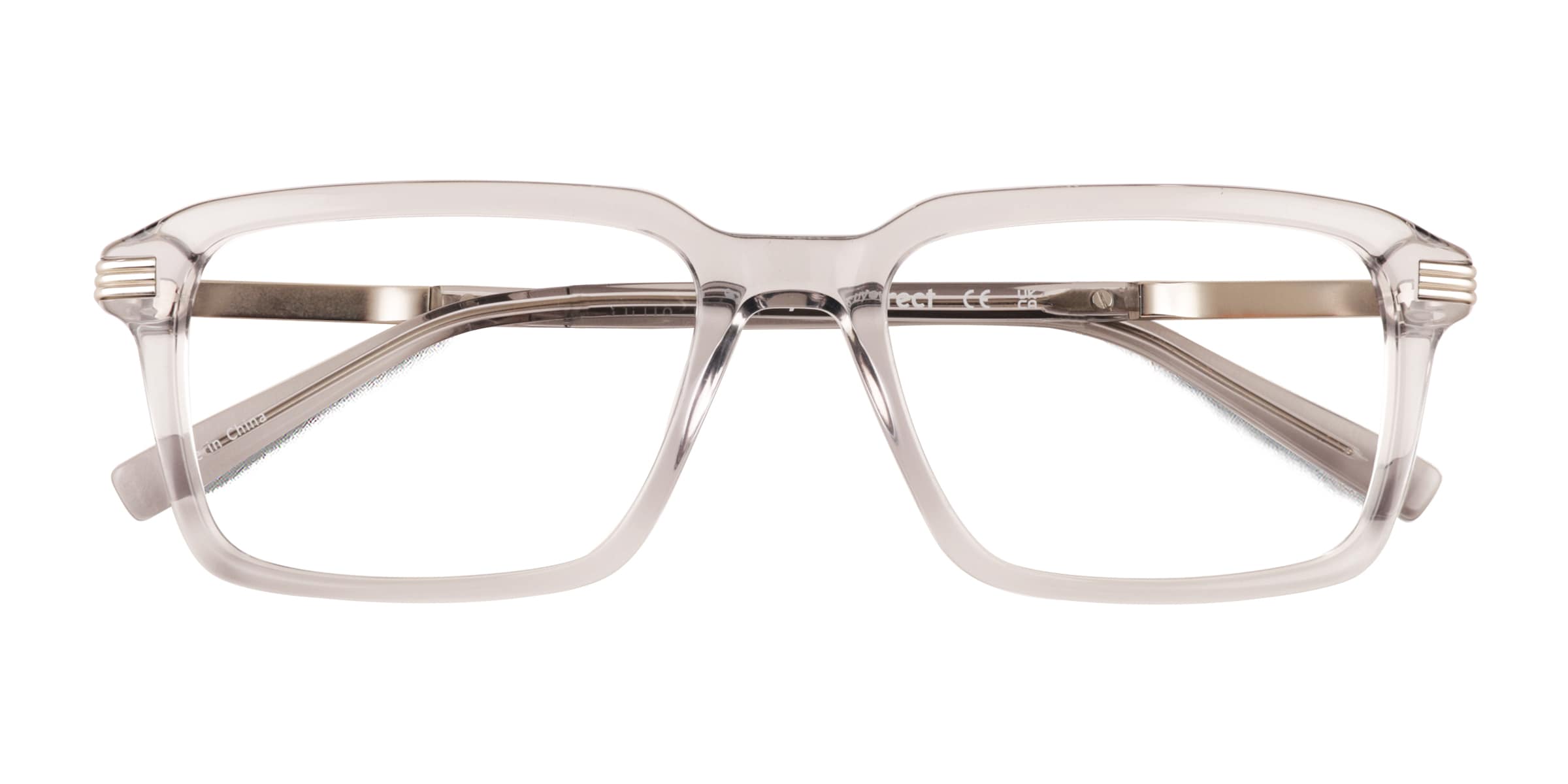 Male s rectangle Clear Gray AcetateMetal Prescription eyeglasses - Eyebuydirect s Niall 202$
