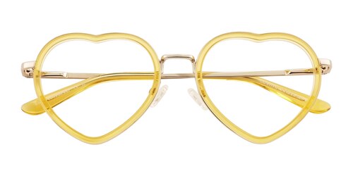 Unisex s heart Yellow Metal,Acetate Prescription eyeglasses - Eyebuydirect s Loving
