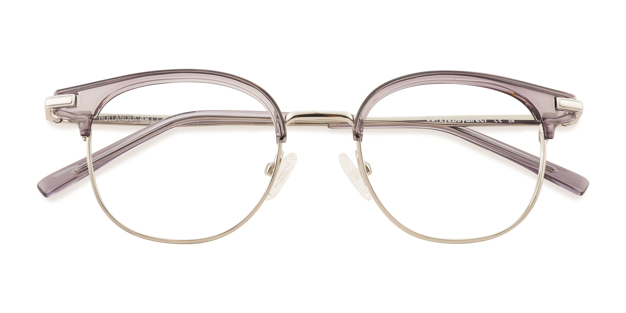 Unisex s browline Gray Silver Acetate Metal Prescription eyeglasses - Eyebuydirect s Hollander 43$