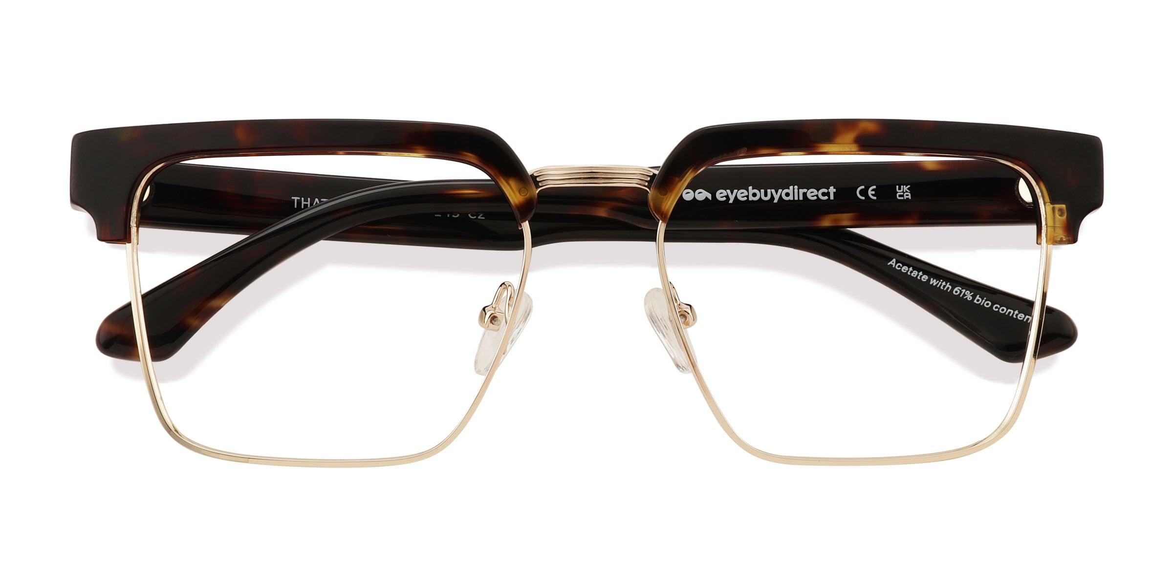 Male s browline Tortoise Gold AcetateEco FriendlyMetal Prescription eyeglasses - Eyebuydirect s Thatcher 63$