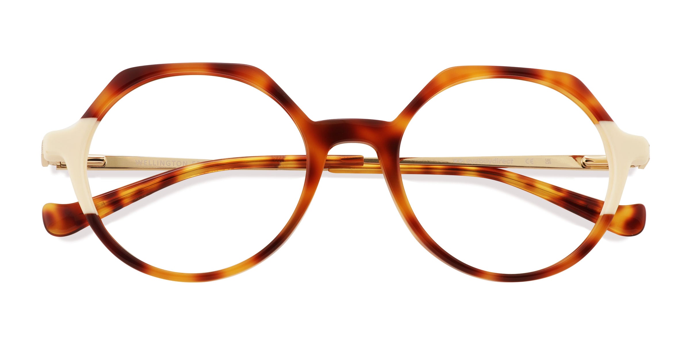 Unisex s geometric Tortoise White AcetateMetal Prescription eyeglasses - Eyebuydirect s Wellington 79$