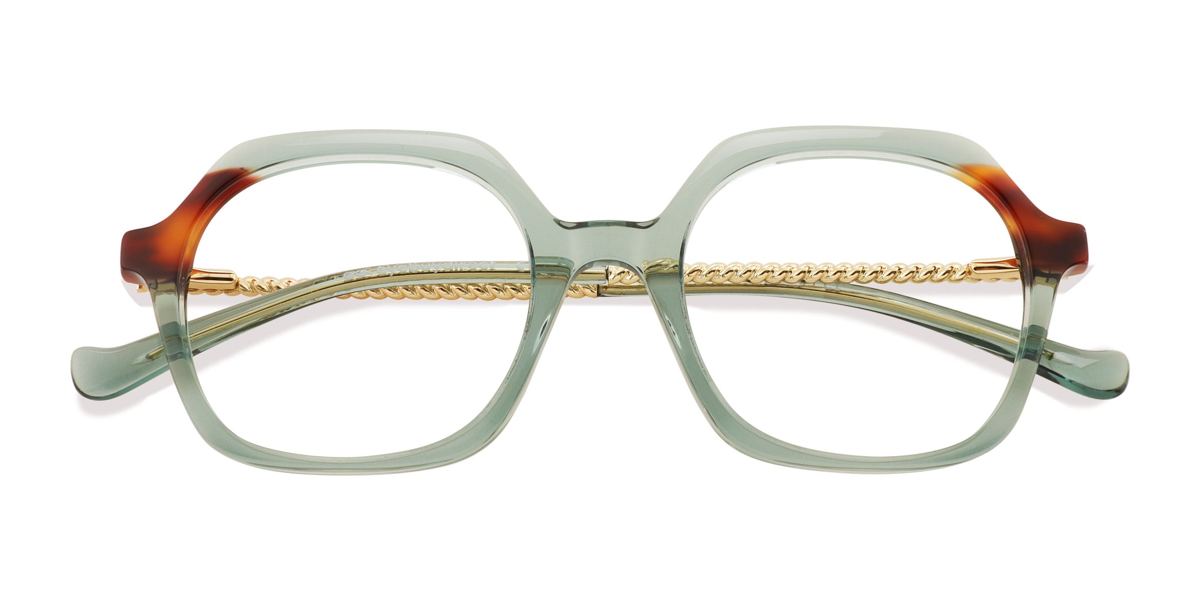 Female s geometric Green Tortoise AcetateMetal Prescription eyeglasses - Eyebuydirect s Montclair 73$