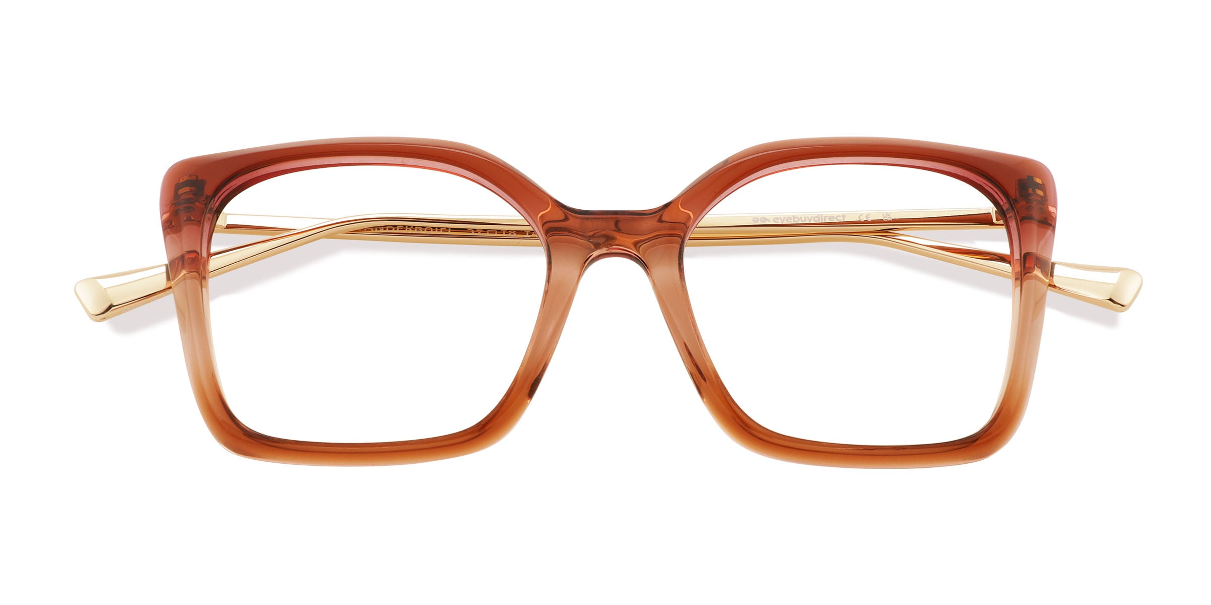 Unisex s square Gradient Brown AcetateMetal Prescription eyeglasses - Eyebuydirect s Vanderbuilt 59$