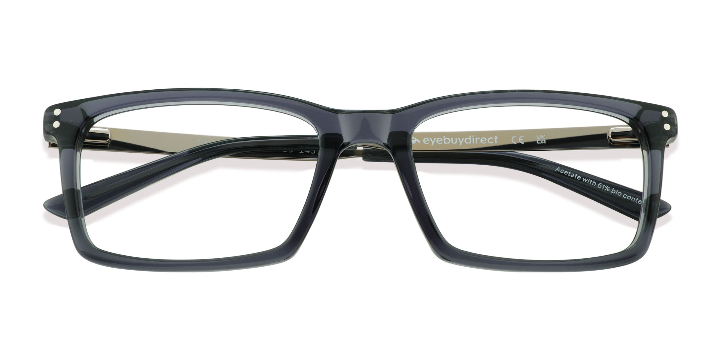 Unisex s rectangle Navy Acetate MetalEco Friendly Prescription eyeglasses - Eyebuydirect s Beaumont 66$