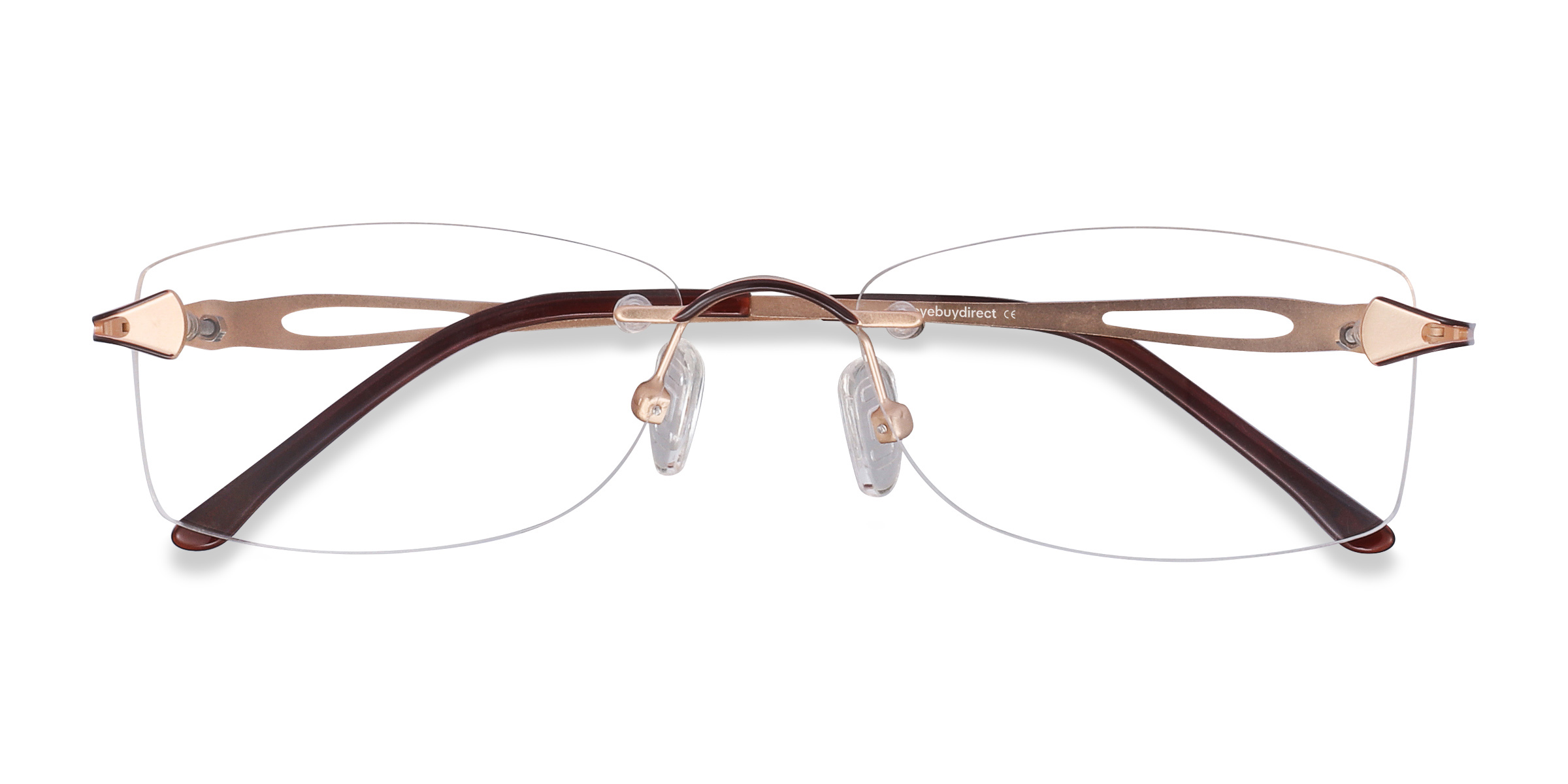 Female s rectangleBrown Metal Prescription eyeglasses - Eyebuydirect s Rivet