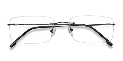 Unisex S Rectangle Black Metal Prescription Eyeglasses - Eyebuydirect S Woodrow