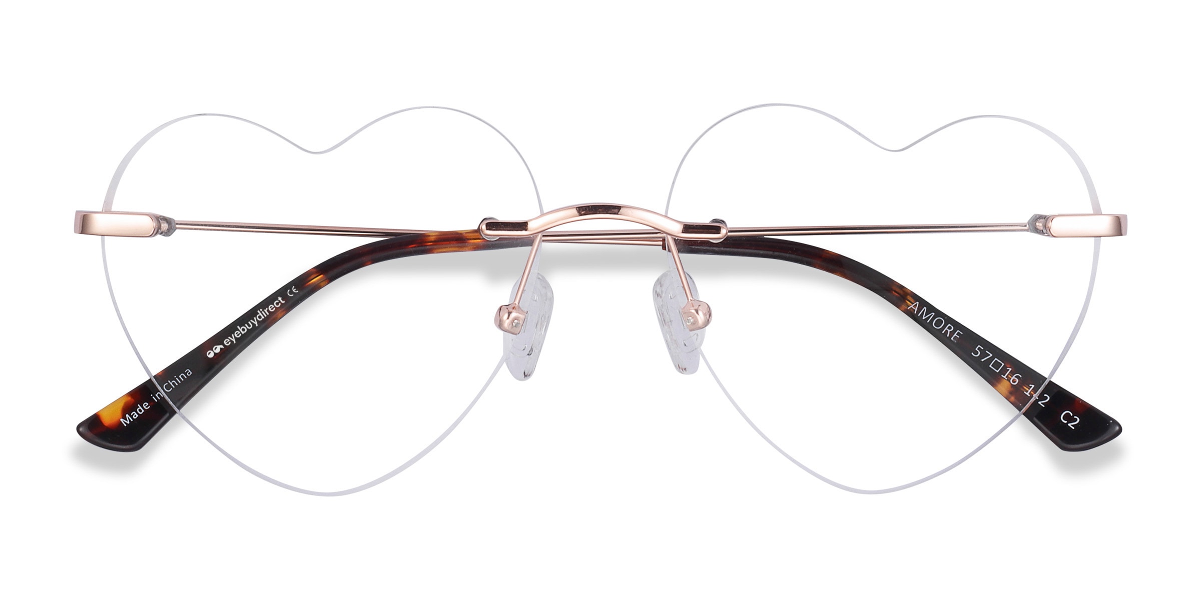 Amore Heart Rose Gold Rimless Eyeglasses Eyebuydirect