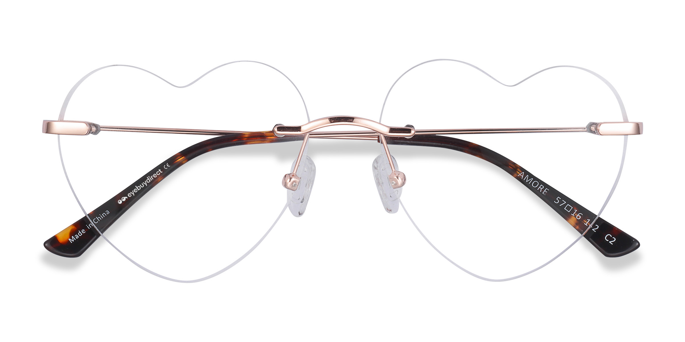 Unisex s heart Rose Gold Metal Prescription eyeglasses - Eyebuydirect s Amore