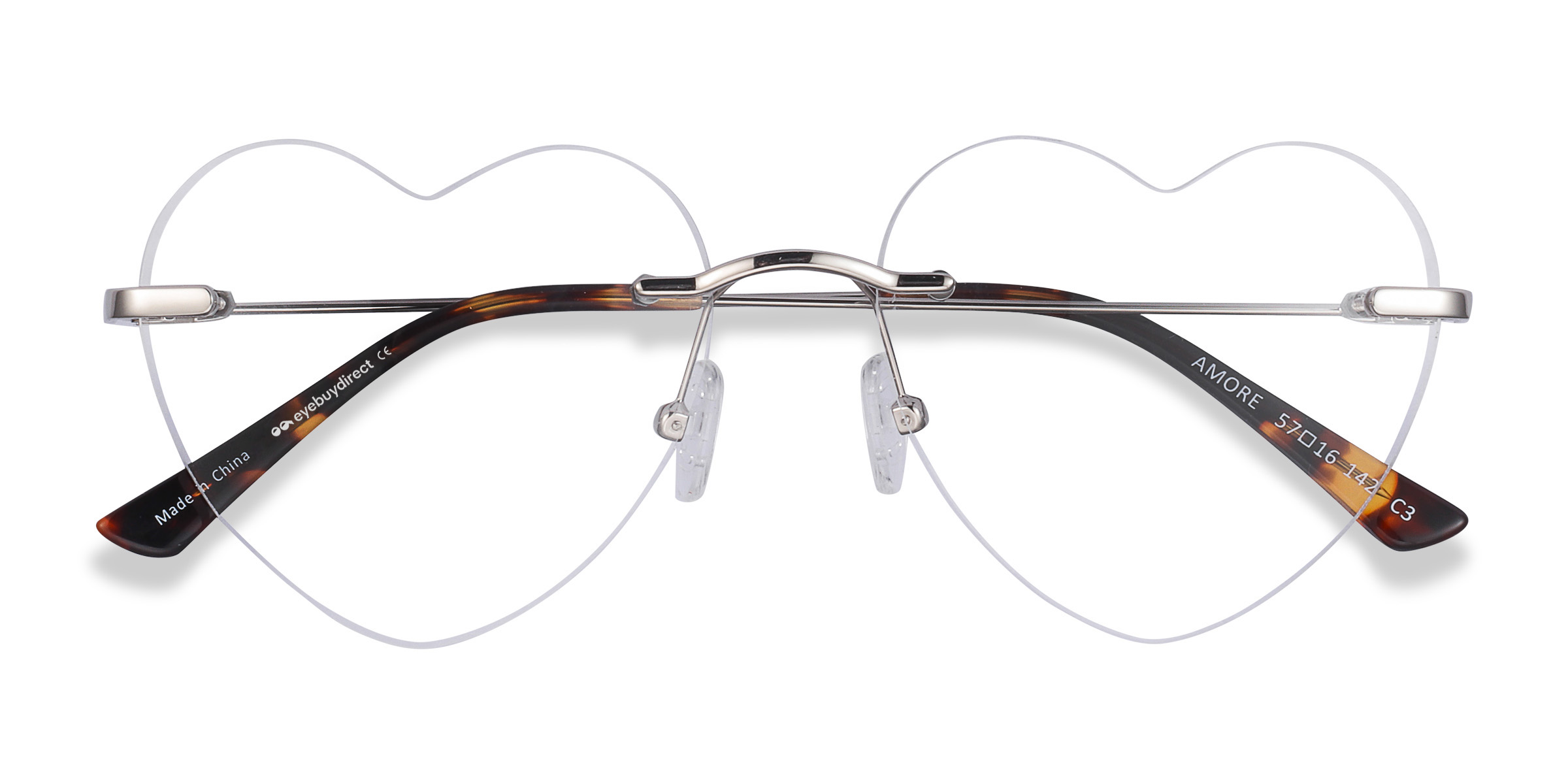 Unisex s heart Silver Metal Prescription eyeglasses - Eyebuydirect s Amore