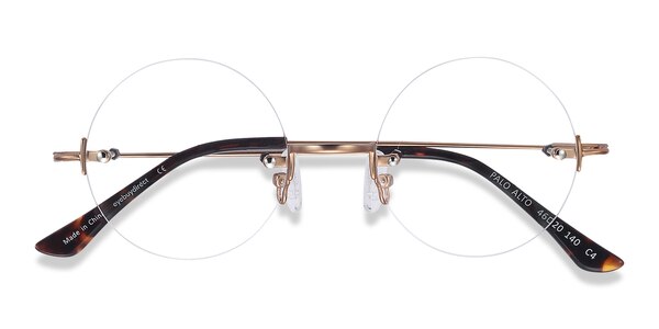 Palo Alto Round Golden Rimless Eyeglasses | Eyebuydirect