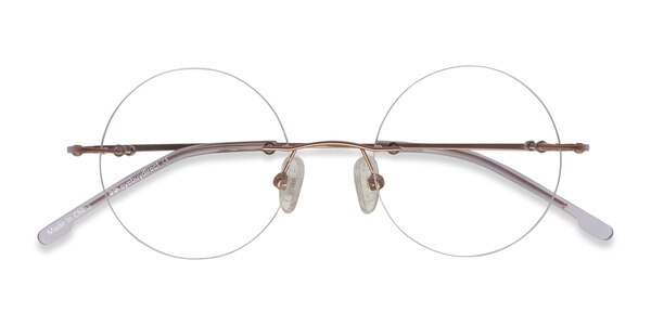 Altus Round Rose Gold Rimless Eyeglasses | EyeBuyDirect