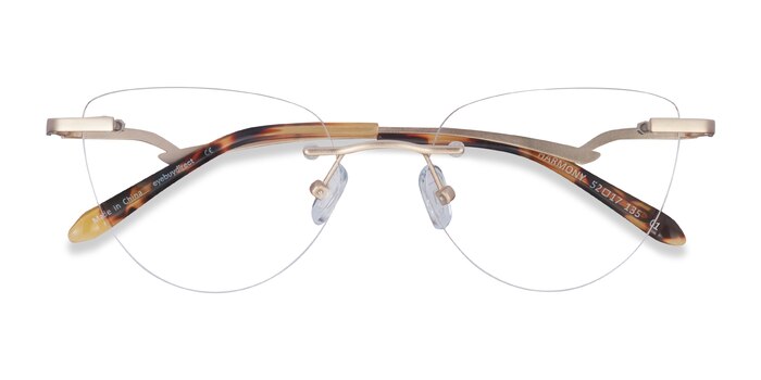 Matte Gold Harmony -  Lightweight Metal Eyeglasses