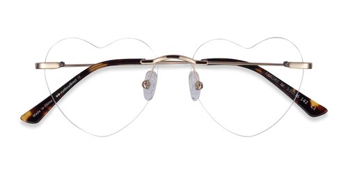 Unisex s heart Gold Metal Prescription eyeglasses - Eyebuydirect s Amore