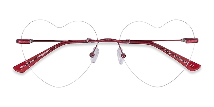 Glitter Red Spark -  Metal Eyeglasses