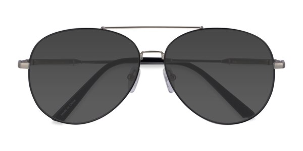 Camp - Aviator Black Silver Frame Prescription Sunglasses | Eyebuydirect