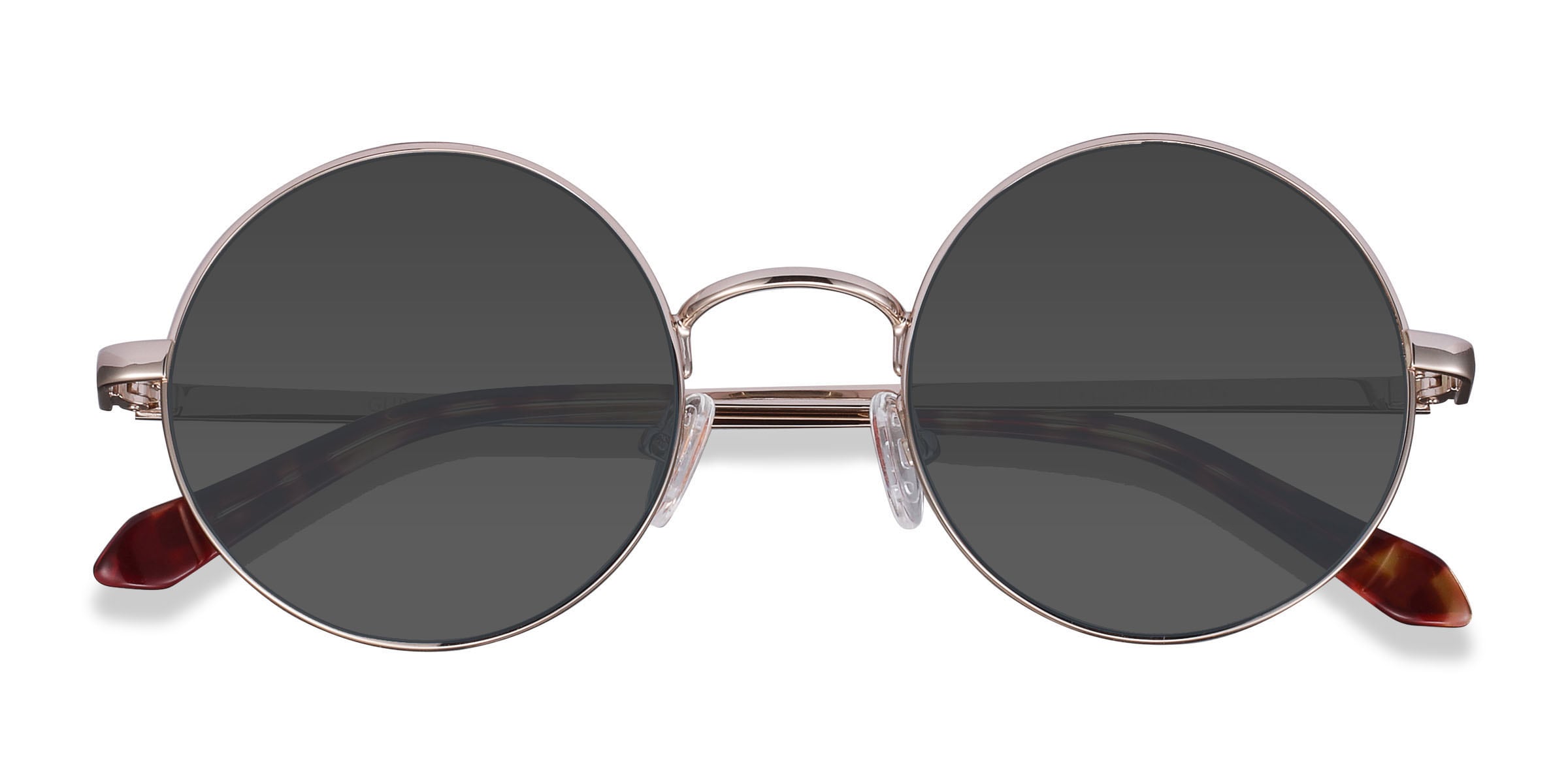 Guru - Round Light Golden Frame Prescription Sunglasses | Eyebuydirect