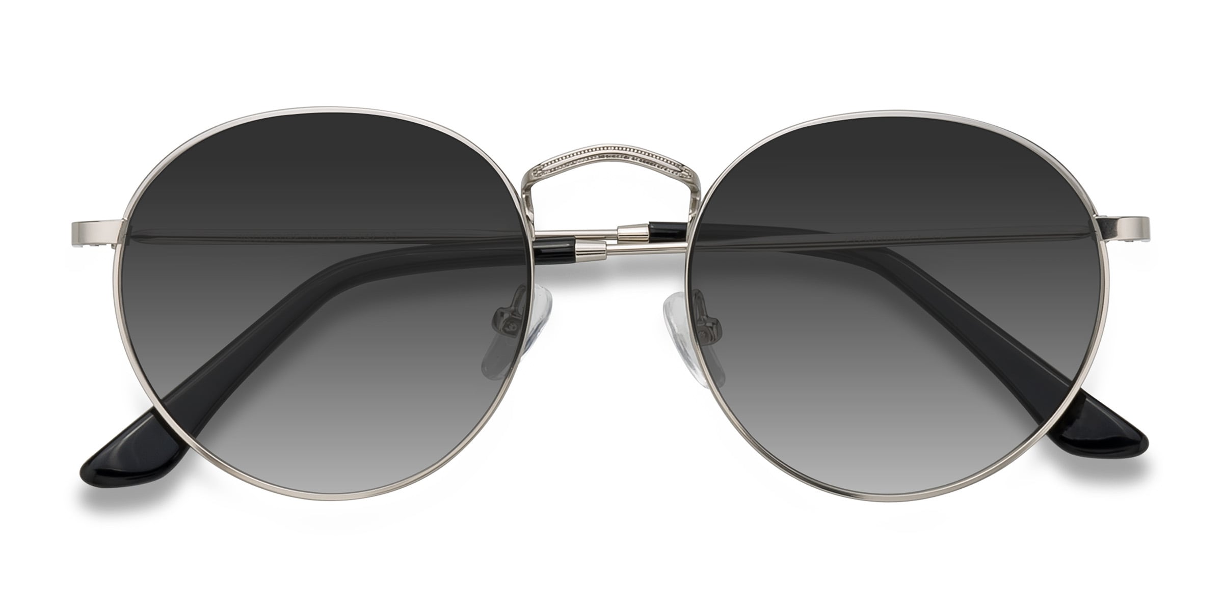 Round silver sales frame sunglasses