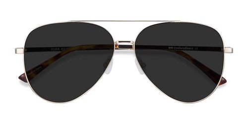 Male S Aviator Golden Metal Prescription Sunglasses - Eyebuydirect S Flier
