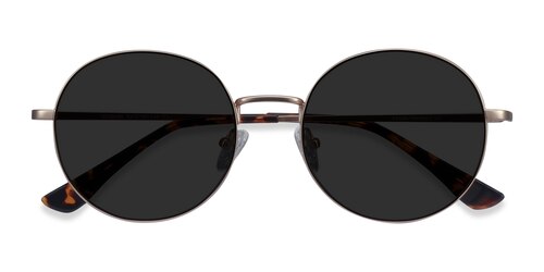 Unisex S Round Gold Metal Prescription Sunglasses - Eyebuydirect S Solbada