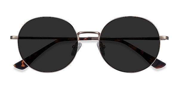 Solbada - Round Gold Frame Prescription Sunglasses | EyeBuyDirect