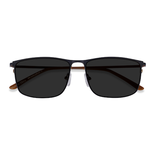 Unisex S Rectangle Navy Metal Prescription Sunglasses - Eyebuydirect S Sun Typha