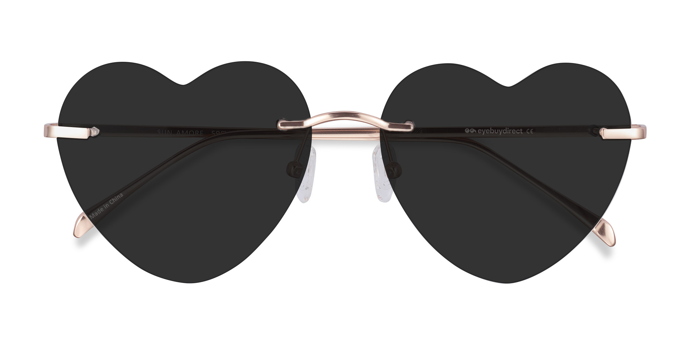 Unisex s heart Rose Gold Metal Prescription sunglasses - Eyebuydirect s Sun Amore