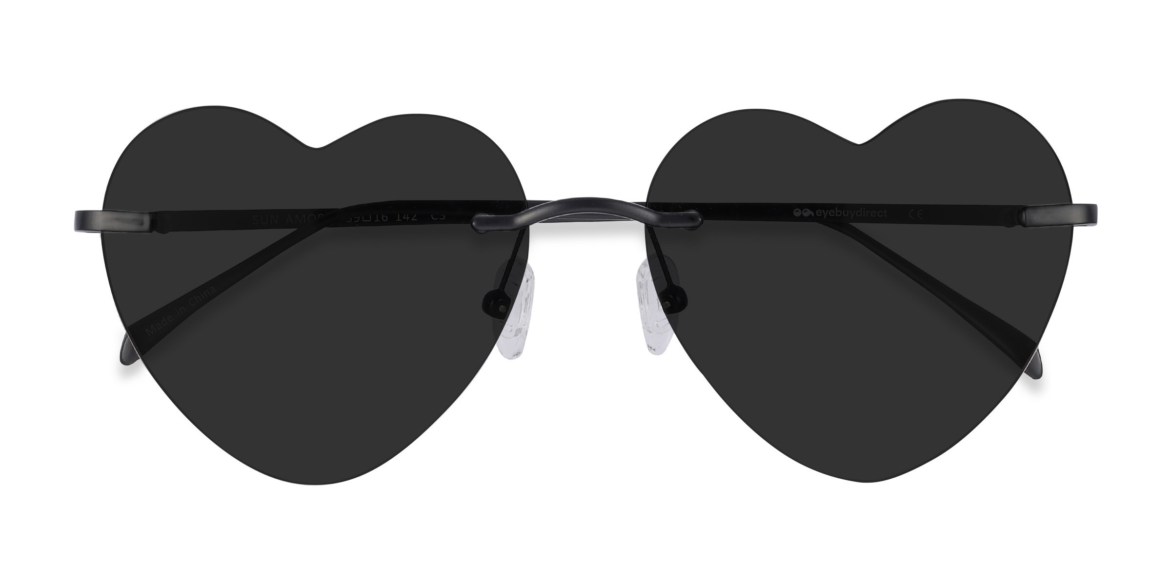 Black heart store shaped glasses