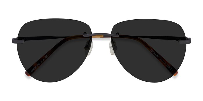 Matte Black Martin -  Metal Sunglasses
