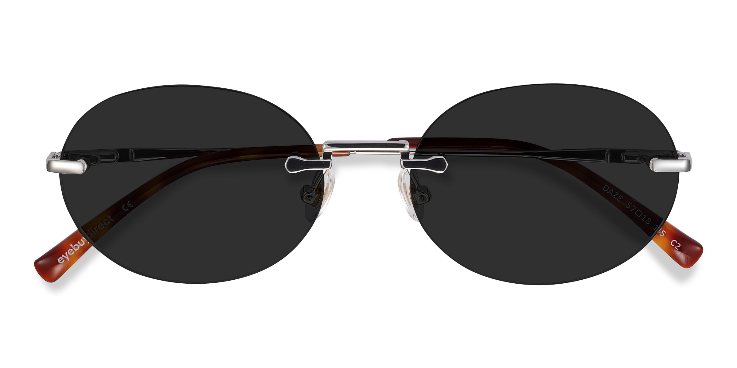 Unisex s oval Silver Metal Prescription sunglasses - Eyebuydirect s Daze 42$