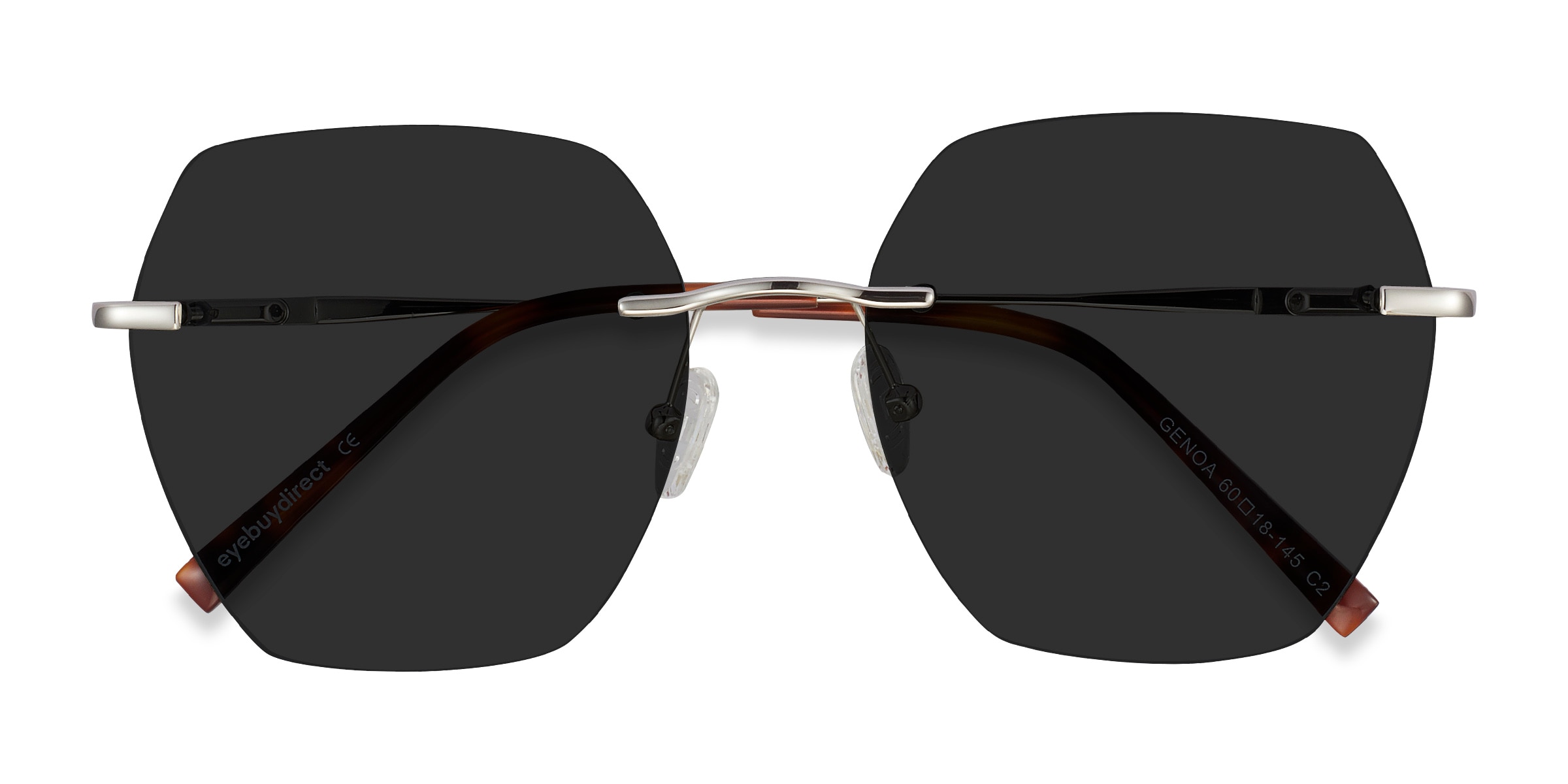 Female s square Silver Metal Prescription sunglasses - Eyebuydirect s Genoa 151$