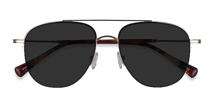 Gold Tortoise Garros -  Metal Sunglasses