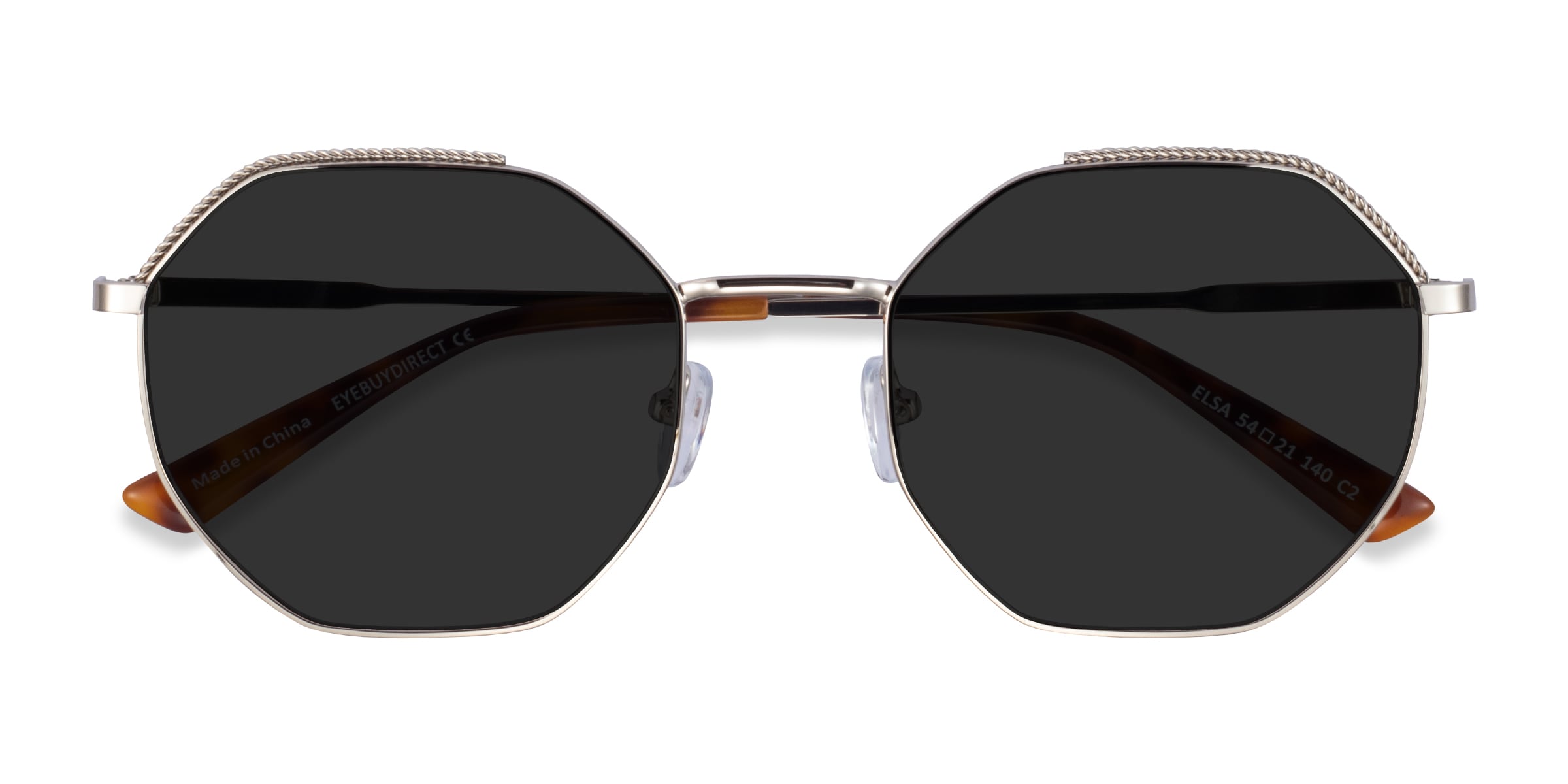 Elsa - Geometric Rose Gold Frame Prescription Sunglasses