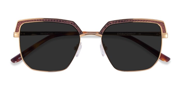 Brown Gold Inventus -  Metal Sunglasses