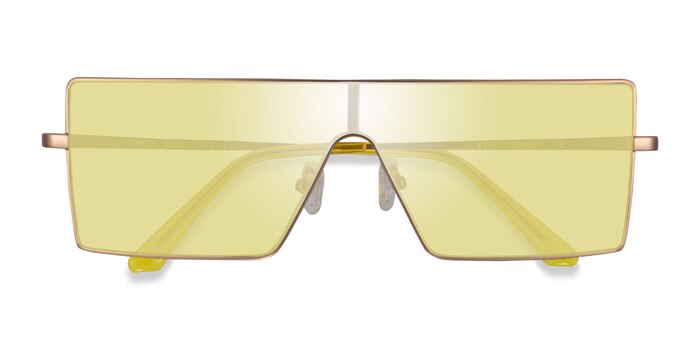 Matte Gold Byte -  Metal Sunglasses
