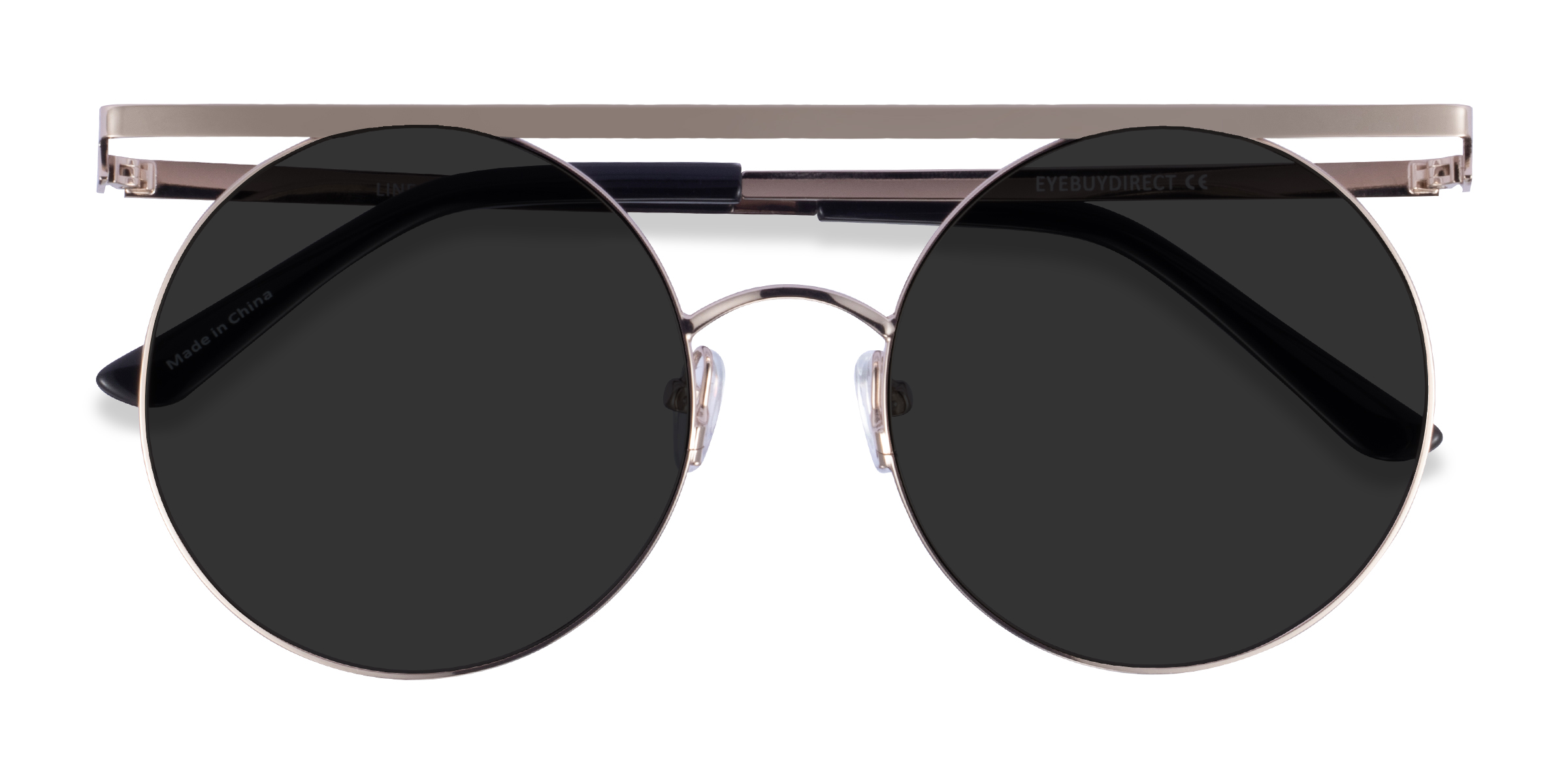 Unisex s aviator Light Gold Metal Prescription sunglasses - Eyebuydirect s Lineal