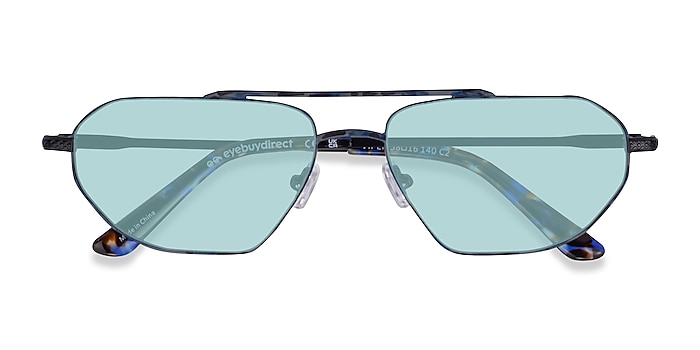 Blue Tortoise Viper -  Metal Sunglasses